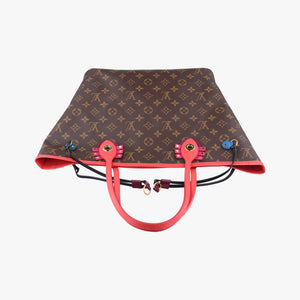 Pre-owned Louis Vuitton NEVERFULL MM Totem brown x Flamingo Monogram Canvas M41663 shoulderbag | stylenewstar