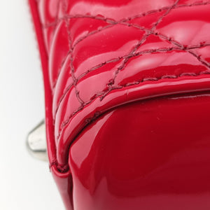 Pre-owned Christian Dior Lady Dior Red patent shoulderbag | stylenewstar