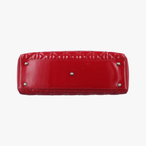 Pre-owned Christian Dior Lady Dior Red patent shoulderbag | stylenewstar