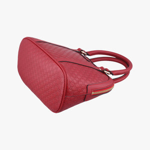 Pre-owned Gucci Microguccissima Red Leather 449654 handbag | stylenewstar