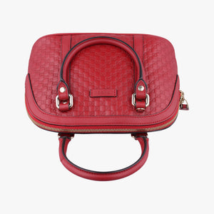 Pre-owned Gucci Microguccissima Red Leather 449654 handbag | stylenewstar