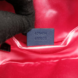 Vintage Gucci GG Marmont Navy velour 476434 bum bag/waist bag | stylenewstar