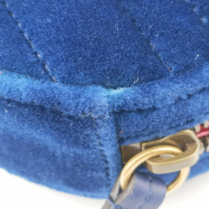 Vintage Gucci GG Marmont Navy velour 476434 bum bag/waist bag | stylenewstar
