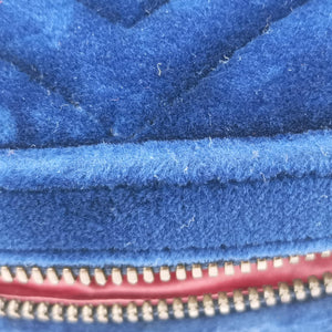 Vintage Gucci GG Marmont Navy velour 476434 bum bag/waist bag | stylenewstar