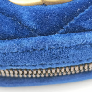 Vintage Gucci GG Marmont Navy velour 476434 bum bag/waist bag | stylenewstar
