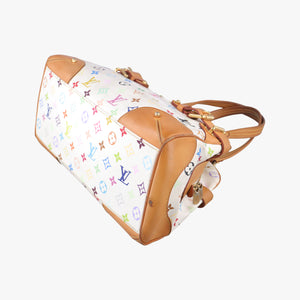Pre-owned Louis Vuitton CLAUDIA white Monogram Multicolor M40193 handbag | stylenewstar