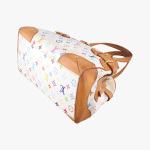 Pre-owned Louis Vuitton CLAUDIA white Monogram Multicolor M40193 handbag | stylenewstar