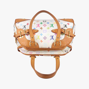 Pre-owned Louis Vuitton CLAUDIA white Monogram Multicolor M40193 handbag | stylenewstar