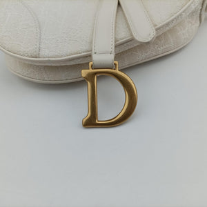 Secondhand Christian Dior saddle White jacquard handbag | stylenewstar