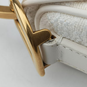 Secondhand Christian Dior saddle White jacquard handbag | stylenewstar