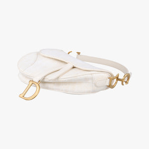 Secondhand Christian Dior saddle White jacquard handbag | stylenewstar