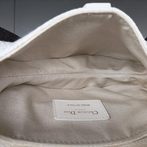 Secondhand Christian Dior saddle White jacquard handbag | stylenewstar