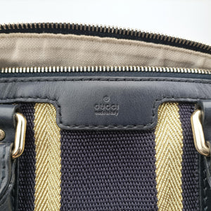 Vintage Gucci Sherry Line Navy x Beige x Black canvas x leather 247205 shoulderbag | stylenewstar