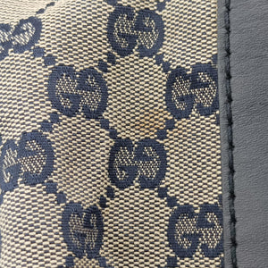 Vintage Gucci Sherry Line Navy x Beige x Black canvas x leather 247205 shoulderbag | stylenewstar