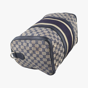 Vintage Gucci Sherry Line Navy x Beige x Black canvas x leather 247205 shoulderbag | stylenewstar