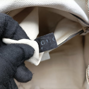 Pre-owned Gucci Sherry Line White x Beige x Multicolour canvas x leather 247205 shoulderbag | stylenewstar