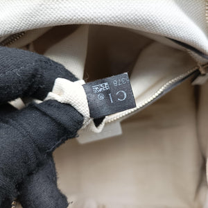 Pre-owned Gucci Sherry Line White x Beige x Multicolour canvas x leather 247205 shoulderbag | stylenewstar