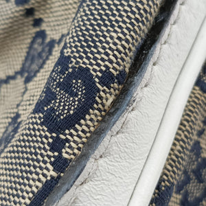 Pre-owned Gucci Sherry Line White x Beige x Multicolour canvas x leather 247205 shoulderbag | stylenewstar