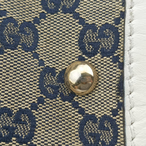 Pre-owned Gucci Sherry Line White x Beige x Multicolour canvas x leather 247205 shoulderbag | stylenewstar