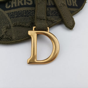 Pre-owned Christian Dior logo saddle Green Jacquard bum bag/waist bag | stylenewstar