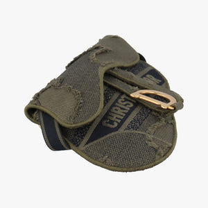 Pre-owned Christian Dior logo saddle Green Jacquard bum bag/waist bag | stylenewstar