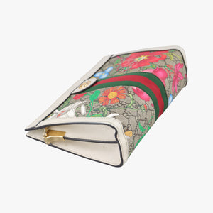 Pre-owned Gucci Ophidia Beige x White x Multicolor PVC coated canvas 503877 shoulderbag | stylenewstar