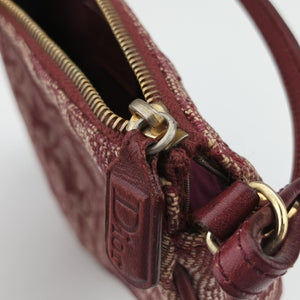 Pre-owned Christian Dior Saddle Red×beige jacquard handbag | stylenewstar