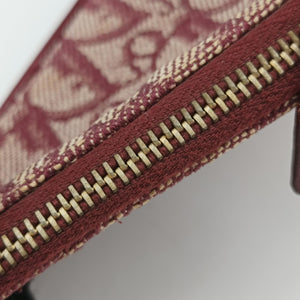 Pre-owned Christian Dior Saddle Red×beige jacquard handbag | stylenewstar