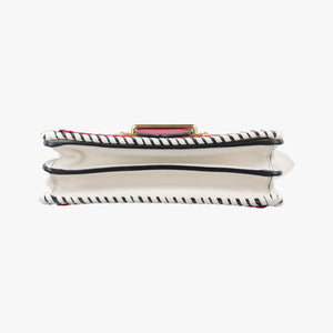 Pre-owned Prada Cahier tassen Leder Multicolour Leather×Denim 1BD045 shoulderbag | stylenewstar