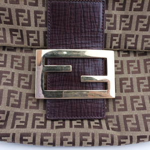 Secondhand Fendi Zucchino Brown canvas 8BT127 shoulderbag | stylenewstar