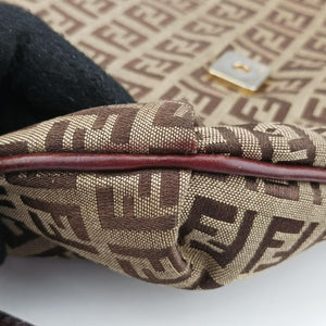 Secondhand Fendi Zucchino Brown canvas 8BT127 shoulderbag | stylenewstar