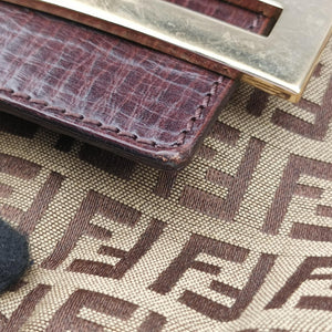 Secondhand Fendi Zucchino Brown canvas 8BT127 shoulderbag | stylenewstar