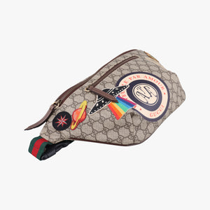 Pre-owned Gucci GG Supreme Courrier Brown×multicolor PVC coated canvas 529711 bum bag/waist bag | stylenewstar