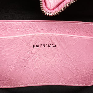 Pre-owned Balenciaga Le Cagole Heart Mini Pink lambskin shoulderbag | stylenewstar