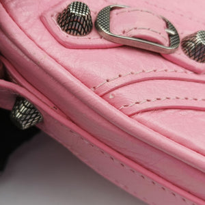 Pre-owned Balenciaga Le Cagole Heart Mini Pink lambskin shoulderbag | stylenewstar