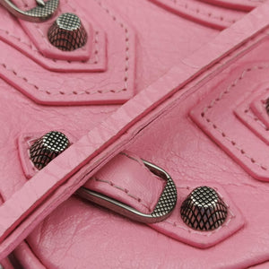 Pre-owned Balenciaga Le Cagole Heart Mini Pink lambskin shoulderbag | stylenewstar