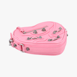 Pre-owned Balenciaga Le Cagole Heart Mini Pink lambskin shoulderbag | stylenewstar