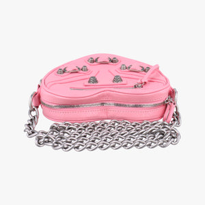 Pre-owned Balenciaga Le Cagole Heart Mini Pink lambskin shoulderbag | stylenewstar