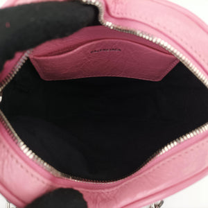 Pre-owned Balenciaga Le Cagole Heart Mini Pink lambskin shoulderbag | stylenewstar