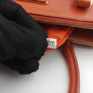 Pre-owned Prada Galleria Orange SAFFIANO Leather BN2274 shoulderbag | stylenewstar