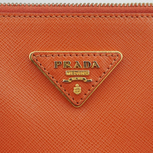 Pre-owned Prada Galleria Orange SAFFIANO Leather BN2274 shoulderbag | stylenewstar