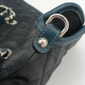 Vintage Chanel French Riviera Hobo Dark Navy Leather A66804 shoulderbag | stylenewstar