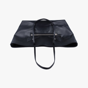 Pre-owned Fendi Hollow Tote Black Leather 8BH185 handbag | stylenewstar