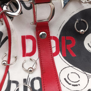 Pre-owned Christian Dior Hardcore White x Red x Black canvas handbag | stylenewstar