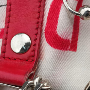 Pre-owned Christian Dior Hardcore White x Red x Black canvas handbag | stylenewstar