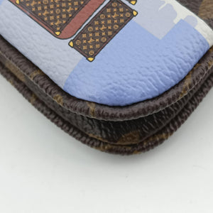 Vintage Louis Vuitton Pochette Double Zip brown×multicolor Monogram Canvas M68486 shoulderbag | stylenewstar