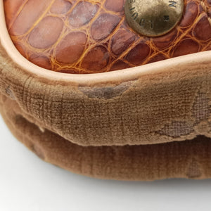 Pre-owned Louis Vuitton Irvine Brown x Multicolor Velour x Alligator M92773 handbag | stylenewstar