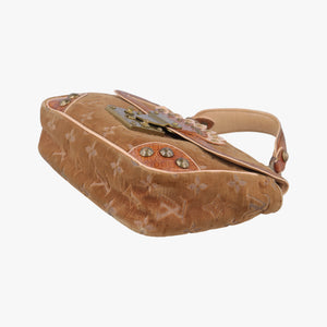Pre-owned Louis Vuitton Irvine Brown x Multicolor Velour x Alligator M92773 handbag | stylenewstar