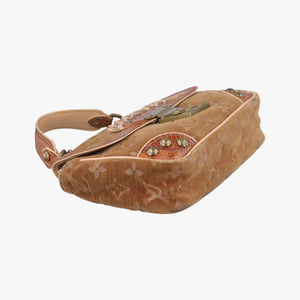 Pre-owned Louis Vuitton Irvine Brown x Multicolor Velour x Alligator M92773 handbag | stylenewstar