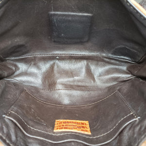 Pre-owned Louis Vuitton Irvine Brown x Multicolor Velour x Alligator M92773 handbag | stylenewstar